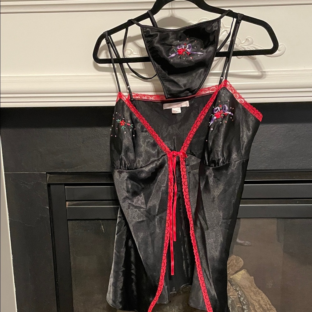 Victoria's Secret Black and Red Lace Lingerie. Never worn. Vintage